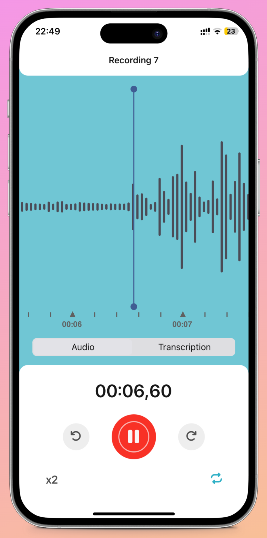 Screenshot of Audio Recorder & Transcribe